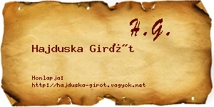 Hajduska Girót névjegykártya